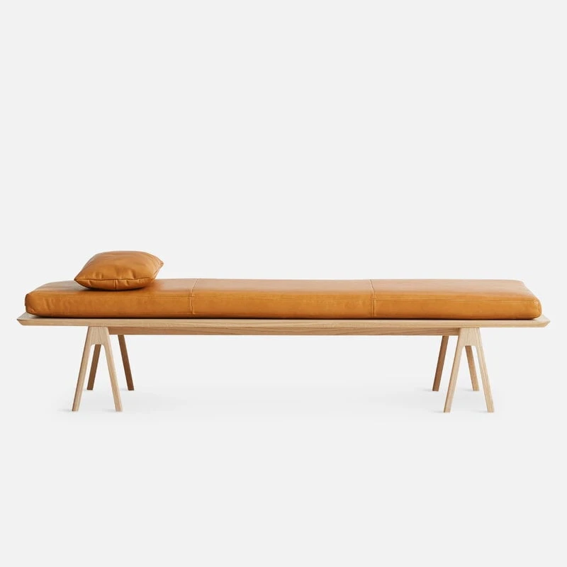 Woud Level Kissen Für Daybed, Cognacbraunes Leder Envy 3 Woud Level Kissen Für Daybed, Cognacbraunes Leder Envy – Bild 3