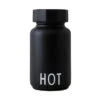 Design Letters HOT & COLD Thermosflasche, Klein, Schwarz