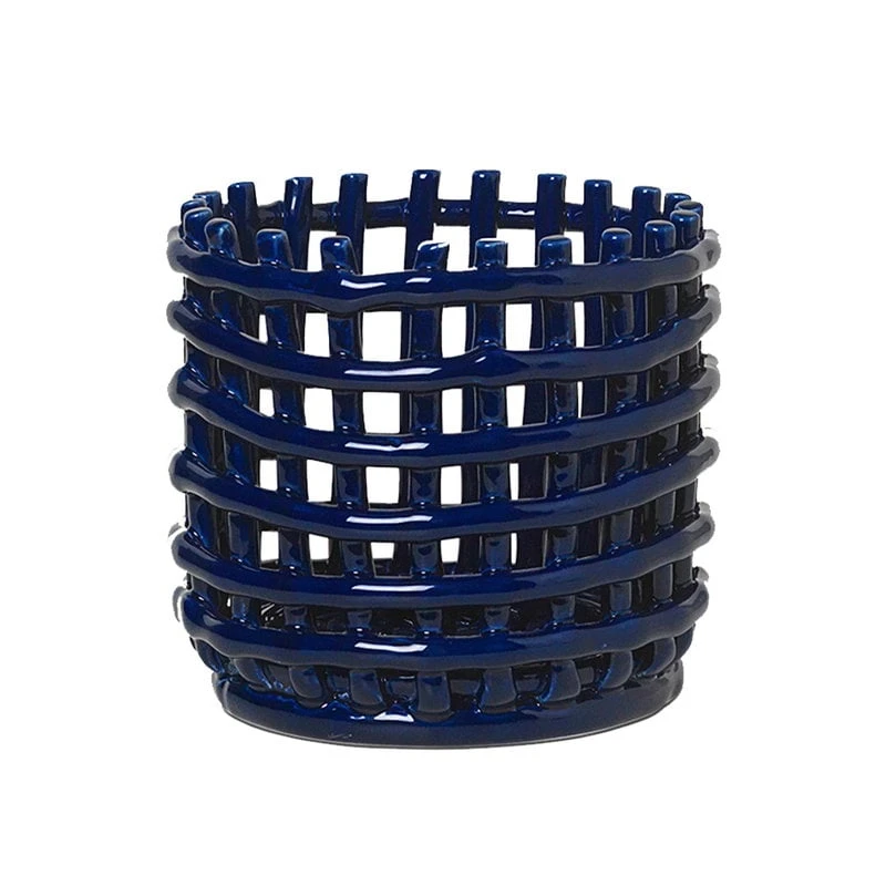 Ferm LIVING Ceramic Korb, Klein, Blau 1 Ferm LIVING Ceramic Korb, Klein, Blau