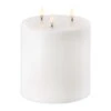 LED Stumpenkerze, Dreiflammig, Nordic White, PP