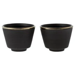 Espressotasse Eclipse Gold, 2er Set, Schwarz – Gold