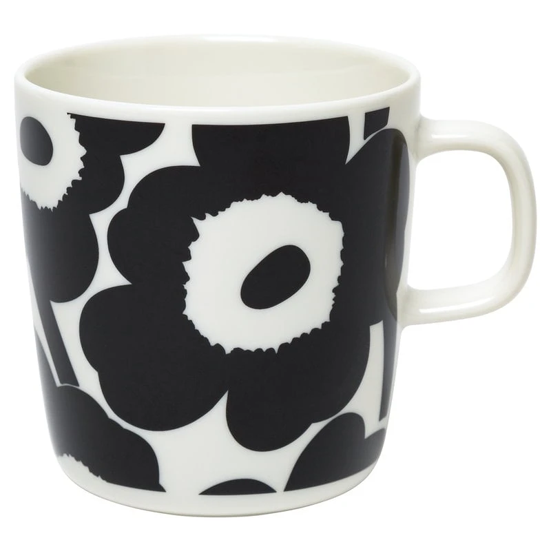 Marimekko Oiva – Unikko Becher 4 Dl, Weiß – Schwarz 1 Marimekko Oiva – Unikko Becher 4 Dl, Weiß – Schwarz