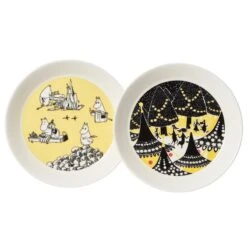 Arabia Mumin Tellergarnitur „Gelb & Hurra!“