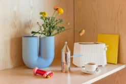 Alessi La Conica Manico Lungo Espressokocher, Stahl, Hellblau -Geschäft Für Wohndekoration FDS ruoka Alessi13