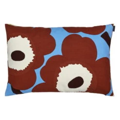 Marimekko Unikko Kissenbezug, 40 X 60 cm, Hellblau - Braun - Cremeweiß