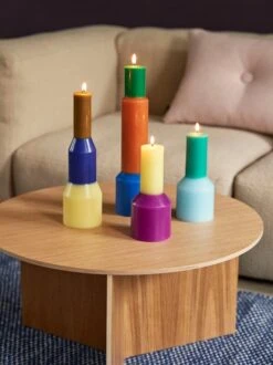 Hay Pillar Kerze, L, Limettengelb -Geschäft Für Wohndekoration Pillar Candle family Slit Table Wood XL oak veneer Moire Kelim blue Mags Soft 2 seater comb 1 Flamiber Sand J7 1