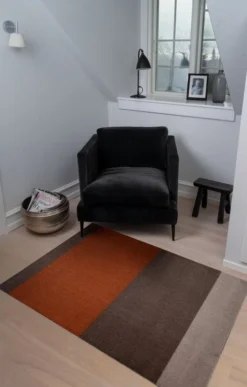 Stripes Teppich, 90 x 130 cm, Braun - Terrakotta -Geschäft Für Wohndekoration TICA Floormat Stripes horizon 10014 90x130 5710555100142 d