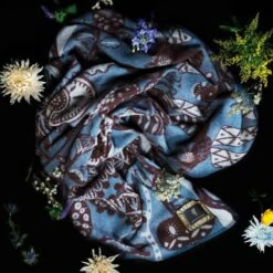 Bees Decke, Blau -Geschäft Für Wohndekoration bees blanket blue 03 1024x1024