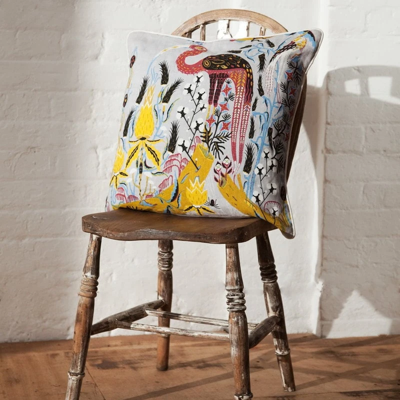 Crane Kissenbezug, Leinen-Baumwolle, Grau 2 Crane Kissenbezug, Leinen-Baumwolle, Grau – Bild 2