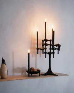 STOFF Nagel Vase, Schwarz -Geschäft Für Wohndekoration lifestyle candle holder stand and black candles christmas black 1