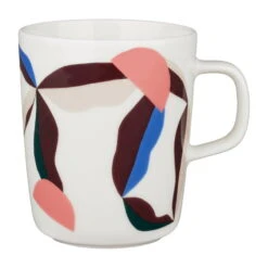Marimekko Oiva – Berry Tasse, 2,5 dl, Weiß - Blau - Puderrosa - Rot