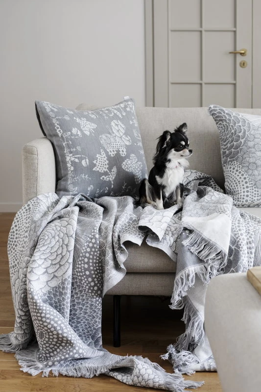 Aamos Kissenbezug, 45 X 45 Cm, Weiß – Grau 2 Aamos Kissenbezug, 45 X 45 Cm, Weiß – Grau – Bild 2