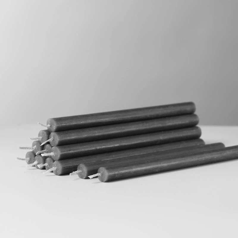 STOFF Nagel Stabkerzen, 12 Stück, Anthrazit 2 STOFF Nagel Stabkerzen, 12 Stück, Anthrazit – Bild 2