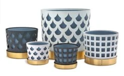 Klong Blumentopf Trio, Blau, Quadrat -Geschäft Für Wohndekoration trio series noresize